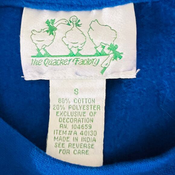 Quacker Factory Blue Shamrock Clover Pullover St Patricks Day Sweatshirt Small - Picture 6 of 9